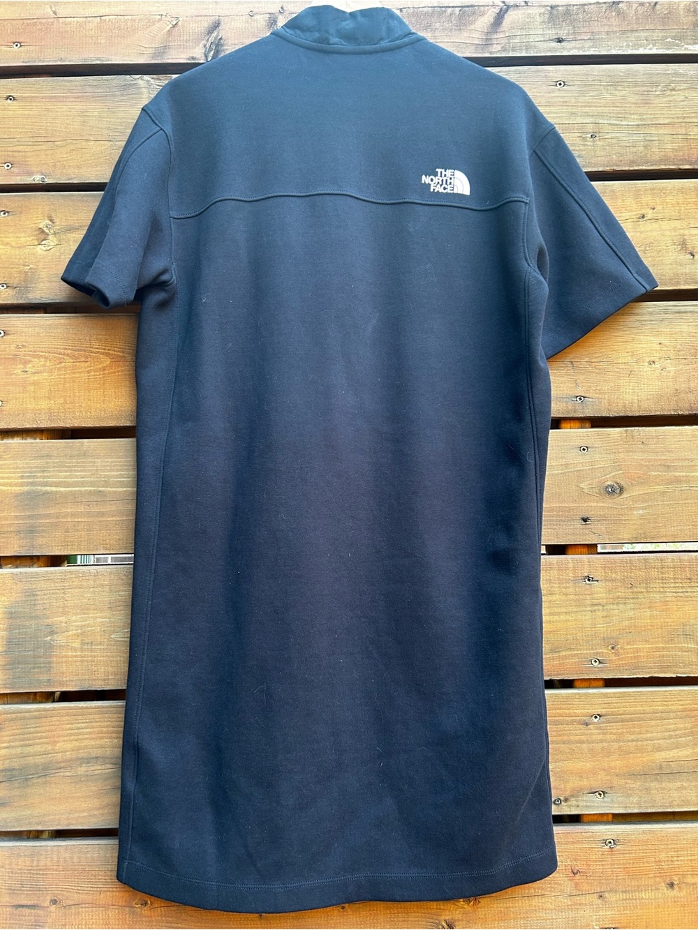 The North Face Black Short Sleeve Tech Zip-Front Mini Dress Cotton - Picture 4 of 10
